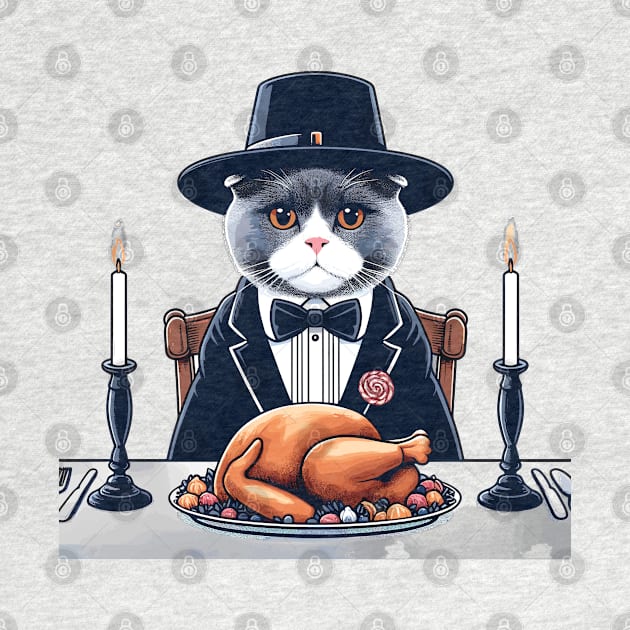 British Shorthair Cat Thanksgiving by Graceful Designs